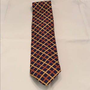 Men’s tie. Navy/gold/burgundy stripe. Never worn